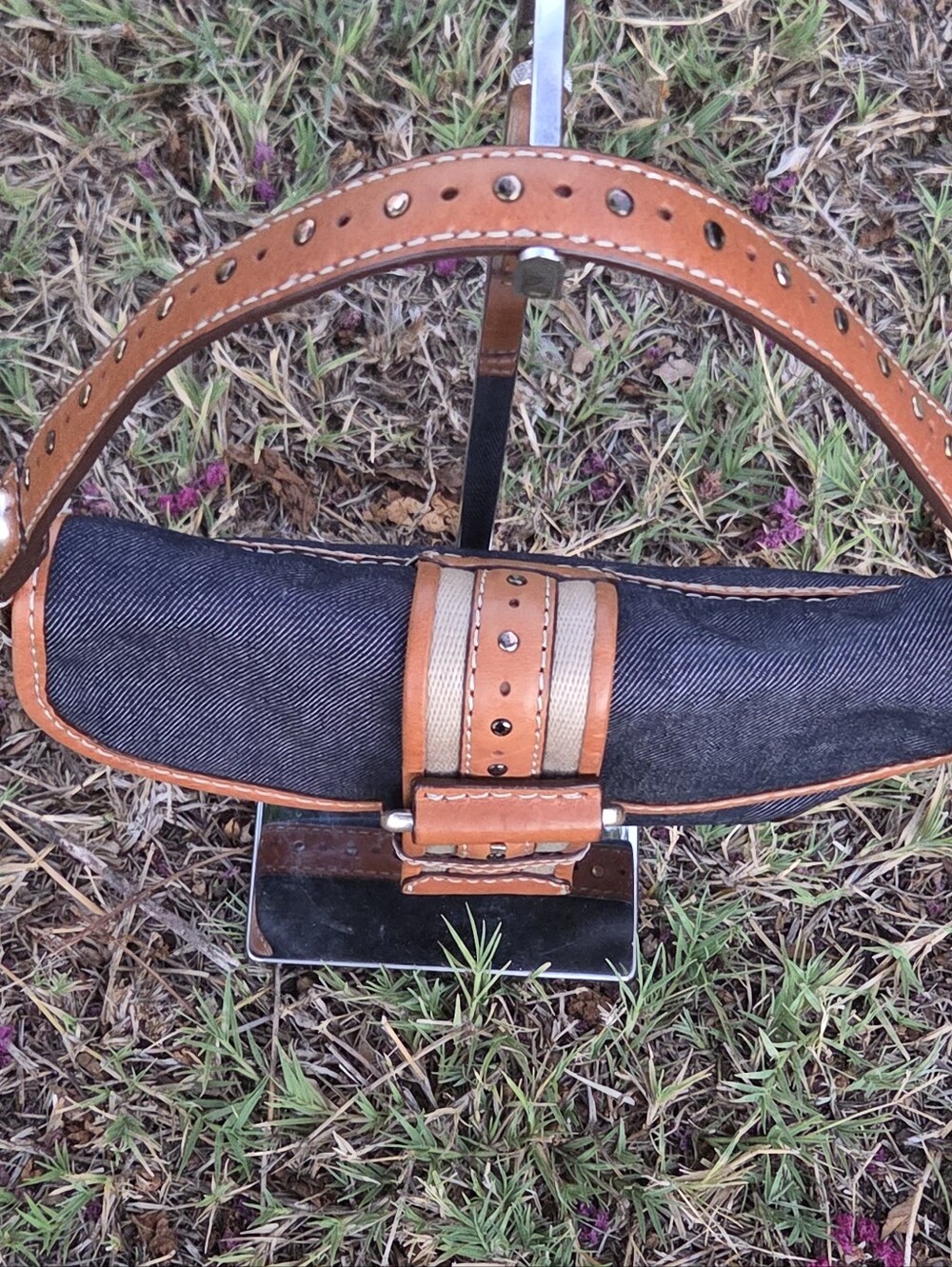 Michael Kors Blue Denim and Tan Leather Shoulder Bag- EUC - Picture 6 of 9